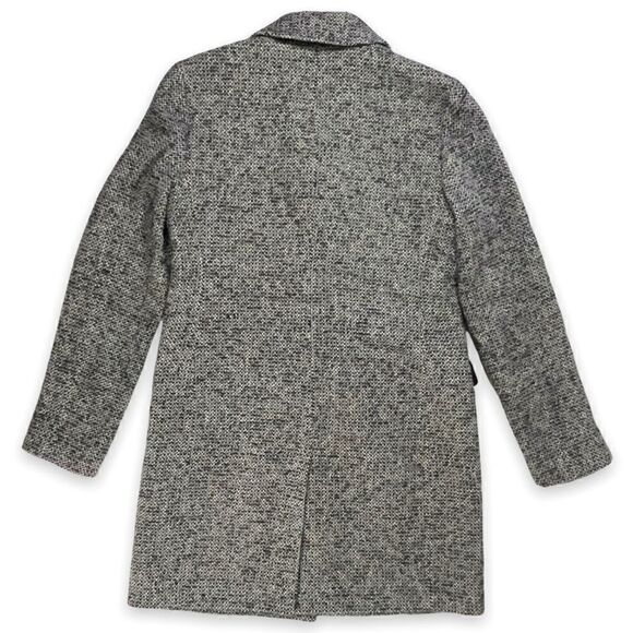 EUC✨ J Crew Tweed Topcoat Wool Blend Grey White 4 - Picture 5 of 8